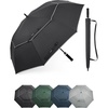 image:imageG4Free Golf Umbrella 62 Inch Large Umbrella for Rain Vented Strong Windproof Waterproof Double Canopy Automatic Open Stick Umbrellas Resist Up to 85 MPH WindsBlack