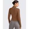image:imageG4Free Workout Jackets for Woman BareFeel Cropped Zip Up Athletic Running Jacket Slim Fit Yoga Tops with Thumb HolesDark Coffee