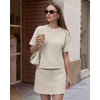 image:imageG4Free Womens Waffle Knit Tops Breathable Short Sleeve TShirts Casual  Soft Waffle Knit Breathable Wrinkle Resistant Loose Fit Crew Neck Hip Length Dropped Shoulder Casual amp LoungeDusty Taupe