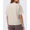 image:imageG4Free Womens Waffle Knit Tops Breathable Short Sleeve TShirts Casual  Soft Waffle Knit Breathable Wrinkle Resistant Loose Fit Crew Neck Hip Length Dropped Shoulder Casual amp LoungeDusty Taupe