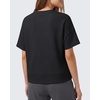 image:imageG4Free Womens Waffle Knit Tops Breathable Short Sleeve TShirts Casual  Soft Waffle Knit Breathable Wrinkle Resistant Loose Fit Crew Neck Hip Length Dropped Shoulder Casual amp LoungeBlack