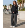 image:imageG4Free Lightbreeze Maternity Shirts Long Sleeve Half Zip Mock Neck Yoga  UPF50 Fabric Sweat Wicking Fast Drying with Thumbholes Loose Fit Pregnancy Workout Shirts for Casual or WorkoutBlack