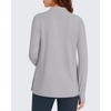 image:imageG4Free Lightbreeze Maternity Shirts Long Sleeve Half Zip Mock Neck Yoga  UPF50 Fabric Sweat Wicking Fast Drying with Thumbholes Loose Fit Pregnancy Workout Shirts for Casual or WorkoutSilver Gray