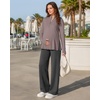 image:imageG4Free Lightbreeze Maternity Shirts Long Sleeve Half Zip Mock Neck Yoga  UPF50 Fabric Sweat Wicking Fast Drying with Thumbholes Loose Fit Pregnancy Workout Shirts for Casual or WorkoutGray Lilac