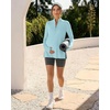 image:imageG4Free Lightbreeze Maternity Shirts Long Sleeve Half Zip Mock Neck Yoga  UPF50 Fabric Sweat Wicking Fast Drying with Thumbholes Loose Fit Pregnancy Workout Shirts for Casual or WorkoutLight Blue