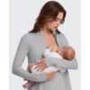 image:imageG4Free Lightbreeze Maternity Shirts Long Sleeve Half Zip Mock Neck Yoga  UPF50 Fabric Sweat Wicking Fast Drying with Thumbholes Loose Fit Pregnancy Workout Shirts for Casual or WorkoutSilver Gray