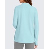 image:imageG4Free Lightbreeze Maternity Shirts Long Sleeve Half Zip Mock Neck Yoga  UPF50 Fabric Sweat Wicking Fast Drying with Thumbholes Loose Fit Pregnancy Workout Shirts for Casual or WorkoutLight Blue