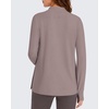 image:imageG4Free Lightbreeze Maternity Shirts Long Sleeve Half Zip Mock Neck Yoga  UPF50 Fabric Sweat Wicking Fast Drying with Thumbholes Loose Fit Pregnancy Workout Shirts for Casual or WorkoutGray Lilac