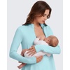 image:imageG4Free Lightbreeze Maternity Shirts Long Sleeve Half Zip Mock Neck Yoga  UPF50 Fabric Sweat Wicking Fast Drying with Thumbholes Loose Fit Pregnancy Workout Shirts for Casual or WorkoutLight Blue