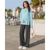 image:imageG4Free Lightbreeze Maternity Shirts Long Sleeve Half Zip Mock Neck Yoga  UPF50 Fabric Sweat Wicking Fast Drying with Thumbholes Loose Fit Pregnancy Workout Shirts for Casual or WorkoutLight Blue