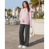 image:imageG4Free Lightbreeze Maternity Shirts Long Sleeve Half Zip Mock Neck Yoga  UPF50 Fabric Sweat Wicking Fast Drying with Thumbholes Loose Fit Pregnancy Workout Shirts for Casual or WorkoutLight Pink