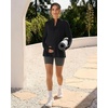 image:imageG4Free Lightbreeze Maternity Shirts Long Sleeve Half Zip Mock Neck Yoga  UPF50 Fabric Sweat Wicking Fast Drying with Thumbholes Loose Fit Pregnancy Workout Shirts for Casual or WorkoutBlack