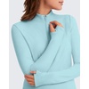 image:imageG4Free Lightbreeze Maternity Shirts Long Sleeve Half Zip Mock Neck Yoga  UPF50 Fabric Sweat Wicking Fast Drying with Thumbholes Loose Fit Pregnancy Workout Shirts for Casual or WorkoutLight Blue