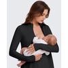 image:imageG4Free Lightbreeze Maternity Shirts Long Sleeve Half Zip Mock Neck Yoga  UPF50 Fabric Sweat Wicking Fast Drying with Thumbholes Loose Fit Pregnancy Workout Shirts for Casual or WorkoutBlack