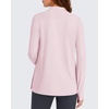 image:imageG4Free Lightbreeze Maternity Shirts Long Sleeve Half Zip Mock Neck Yoga  UPF50 Fabric Sweat Wicking Fast Drying with Thumbholes Loose Fit Pregnancy Workout Shirts for Casual or WorkoutLight Pink