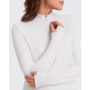 image:imageG4Free Lightbreeze Maternity Shirts Long Sleeve Half Zip Mock Neck Yoga  UPF50 Fabric Sweat Wicking Fast Drying with Thumbholes Loose Fit Pregnancy Workout Shirts for Casual or WorkoutWhite