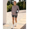 image:imageG4Free Lightbreeze Maternity Shirts Long Sleeve Half Zip Mock Neck Yoga  UPF50 Fabric Sweat Wicking Fast Drying with Thumbholes Loose Fit Pregnancy Workout Shirts for Casual or WorkoutGray Lilac