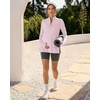 image:imageG4Free Lightbreeze Maternity Shirts Long Sleeve Half Zip Mock Neck Yoga  UPF50 Fabric Sweat Wicking Fast Drying with Thumbholes Loose Fit Pregnancy Workout Shirts for Casual or WorkoutLight Pink