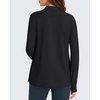 image:imageG4Free Lightbreeze Maternity Shirts Long Sleeve Half Zip Mock Neck Yoga  UPF50 Fabric Sweat Wicking Fast Drying with Thumbholes Loose Fit Pregnancy Workout Shirts for Casual or WorkoutBlack