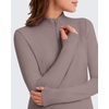 image:imageG4Free Lightbreeze Maternity Shirts Long Sleeve Half Zip Mock Neck Yoga  UPF50 Fabric Sweat Wicking Fast Drying with Thumbholes Loose Fit Pregnancy Workout Shirts for Casual or WorkoutGray Lilac