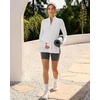 image:imageG4Free Lightbreeze Maternity Shirts Long Sleeve Half Zip Mock Neck Yoga  UPF50 Fabric Sweat Wicking Fast Drying with Thumbholes Loose Fit Pregnancy Workout Shirts for Casual or WorkoutWhite