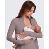 image:imageG4Free Lightbreeze Maternity Shirts Long Sleeve Half Zip Mock Neck Yoga  UPF50 Fabric Sweat Wicking Fast Drying with Thumbholes Loose Fit Pregnancy Workout Shirts for Casual or WorkoutGray Lilac