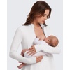 image:imageG4Free Lightbreeze Maternity Shirts Long Sleeve Half Zip Mock Neck Yoga  UPF50 Fabric Sweat Wicking Fast Drying with Thumbholes Loose Fit Pregnancy Workout Shirts for Casual or WorkoutWhite