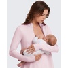 image:imageG4Free Lightbreeze Maternity Shirts Long Sleeve Half Zip Mock Neck Yoga  UPF50 Fabric Sweat Wicking Fast Drying with Thumbholes Loose Fit Pregnancy Workout Shirts for Casual or WorkoutLight Pink