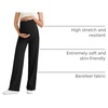 image:imageG4Free Womens Maternity BareFeel Wide Leg Yoga Pants  BumpFriendly CoverageWide Leg DesignLycra BlendExtremely SoftSkinlike Touchfor Work Casual WearBlack