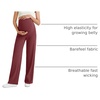 image:imageG4Free Womens Maternity BareFeel Wide Leg Yoga Pants  BumpFriendly CoverageWide Leg DesignLycra BlendExtremely SoftSkinlike Touchfor Work Casual WearDark Burgundy