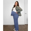 image:imageG4Free Womens Maternity BareFeel Wide Leg Yoga Pants  BumpFriendly CoverageWide Leg DesignLycra BlendExtremely SoftSkinlike Touchfor Work Casual WearDenim Blue