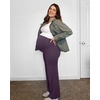 image:imageG4Free Womens Maternity BareFeel Wide Leg Yoga Pants  BumpFriendly CoverageWide Leg DesignLycra BlendExtremely SoftSkinlike Touchfor Work Casual WearGrape Purple