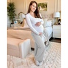 image:imageG4Free Womens Maternity BareFeel Wide Leg Yoga Pants  BumpFriendly CoverageWide Leg DesignLycra BlendExtremely SoftSkinlike Touchfor Work Casual WearLight Gray