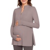 image:imageG4Free Lightbreeze Maternity Shirts Long Sleeve Half Zip Mock Neck Yoga  UPF50 Fabric Sweat Wicking Fast Drying with Thumbholes Loose Fit Pregnancy Workout Shirts for Casual or WorkoutGray Lilac