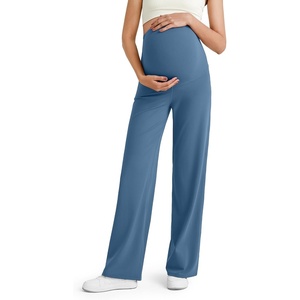 image:imageG4Free Womens Maternity BareFeel Wide Leg Yoga Pants  BumpFriendly CoverageWide Leg DesignLycra BlendExtremely SoftSkinlike Touchfor Work Casual WearBlue Gray