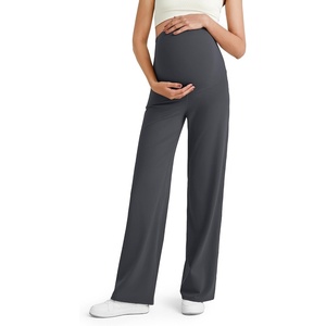 image:imageG4Free Womens Maternity BareFeel Wide Leg Yoga Pants  BumpFriendly CoverageWide Leg DesignLycra BlendExtremely SoftSkinlike Touchfor Work Casual WearDark Gray