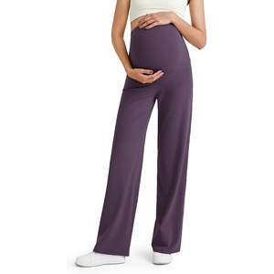 image:imageG4Free Womens Maternity BareFeel Wide Leg Yoga Pants  BumpFriendly CoverageWide Leg DesignLycra BlendExtremely SoftSkinlike Touchfor Work Casual WearGrape Purple