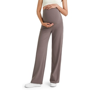 image:imageG4Free Womens Maternity BareFeel Wide Leg Yoga Pants  BumpFriendly CoverageWide Leg DesignLycra BlendExtremely SoftSkinlike Touchfor Work Casual WearTaupe