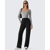 image:imageG4Free Waffle Wide Leg Casual Womens Sweatpants  Comfy Lounge Pants with PocketsBlack