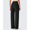 image:imageG4Free Waffle Wide Leg Casual Womens Sweatpants  Comfy Lounge Pants with PocketsBlack