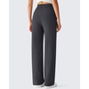 image:imageG4Free Waffle Wide Leg Casual Womens Sweatpants  Comfy Lounge Pants with PocketsDark Gray