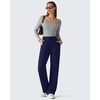image:imageG4Free Waffle Wide Leg Casual Womens Sweatpants  Comfy Lounge Pants with PocketsRoyal Blue
