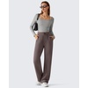 image:imageG4Free Waffle Wide Leg Casual Womens Sweatpants  Comfy Lounge Pants with PocketsTaupe