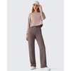image:imageG4Free Waffle Wide Leg Casual Womens Sweatpants  Comfy Lounge Pants with PocketsTaupe