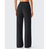image:imageG4Free Waffle Wide Leg Dress Pants for Women  Pull On Work Pants High Waisted Stretchy TrousersBlack