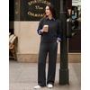 image:imageG4Free Womens Pants Waffle Knit High Waist Wide Leg with Pockets Casual  Wrinkle ResistantStretch Breathable2 Side Pockets4way StretchBlack