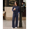 image:imageG4Free Womens Pants Waffle Knit High Waist Wide Leg with Pockets Casual  Wrinkle ResistantStretch Breathable2 Side Pockets4way StretchRoyal Blue
