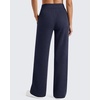 image:imageG4Free Womens Pants Waffle Knit High Waist Wide Leg with Pockets Casual  Wrinkle ResistantStretch Breathable2 Side Pockets4way StretchRoyal Blue