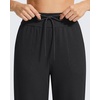 image:imageG4Free Womens Waffle Knit Wide Leg Sweatpants  High Waisted with Pockets Casual Straight Leg PantsBlack