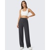 image:imageG4Free Womens Waffle Knit Wide Leg Sweatpants  High Waisted with Pockets Casual Straight Leg PantsDark Gray